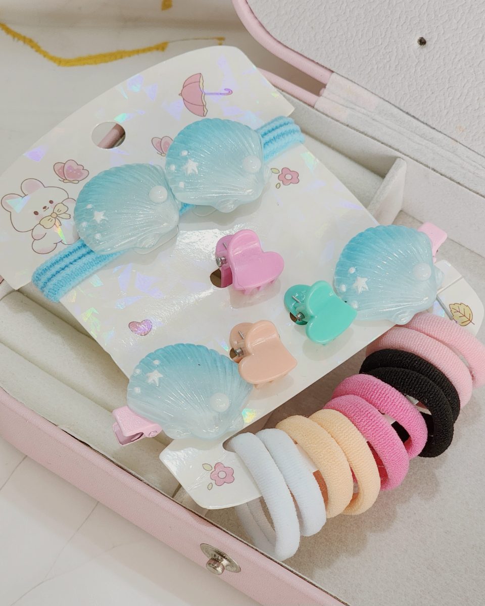 Set de Gomas y Hebillas Celeste