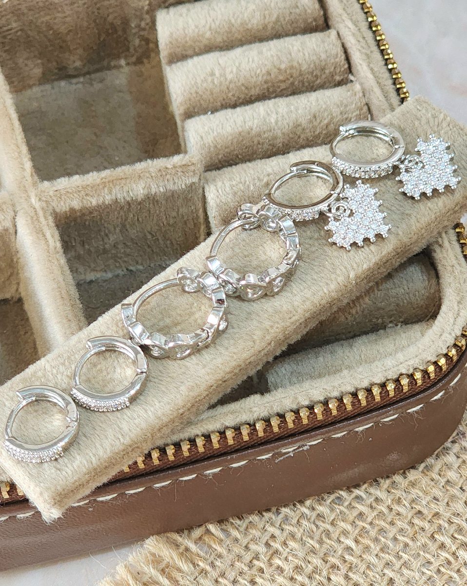 Set de Aros Plateado