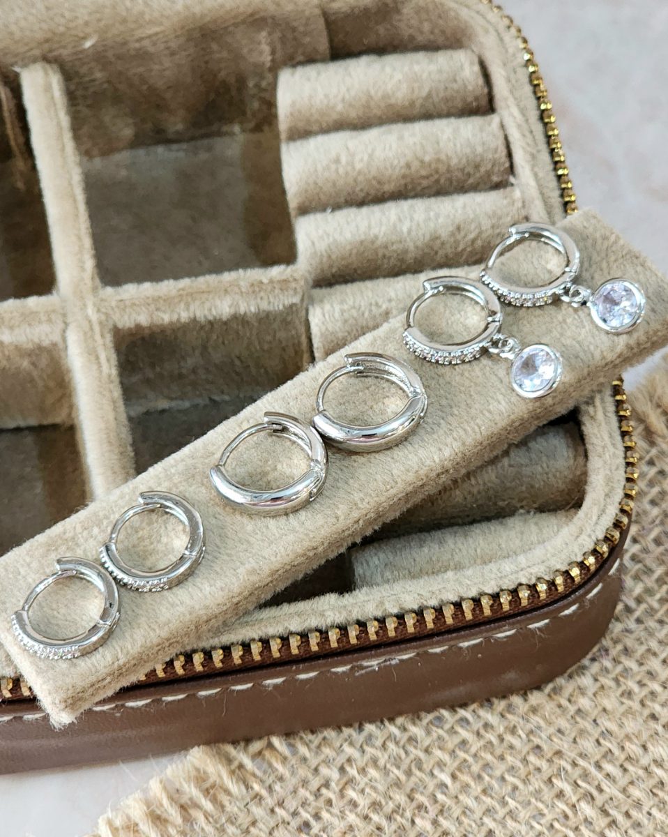 Set de Aros Plateado