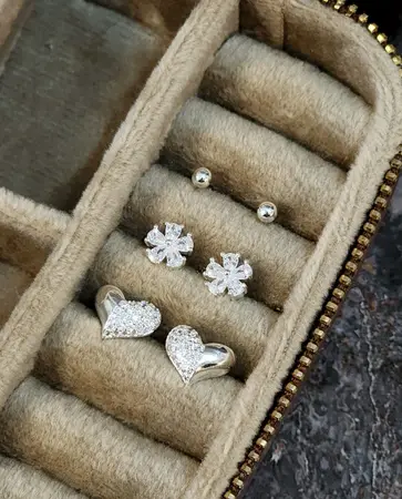 Set de 3 Aros Plateados