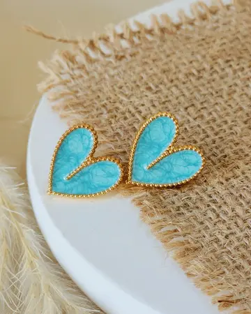 Corazón Bordado Celeste