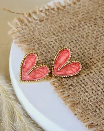 Corazón Bordado Rosa Oscuro