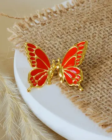 Mariposa Dorada Rojo