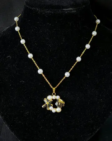 Collar Perlado Negro