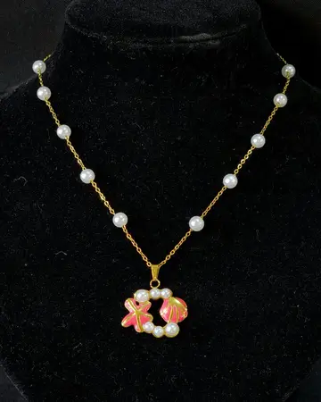 Collar Perlado Fucsia