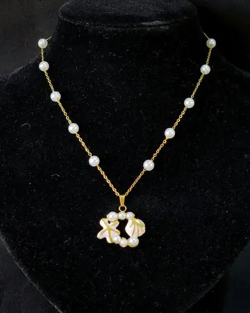 Collar Perlado Rosa Claro