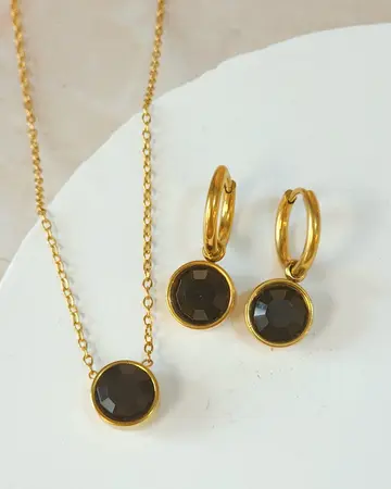 Conjunto Collar+Aro Circular Verde