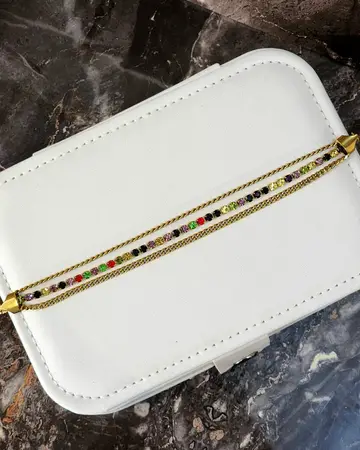 Pulsera Dorada Multicolor